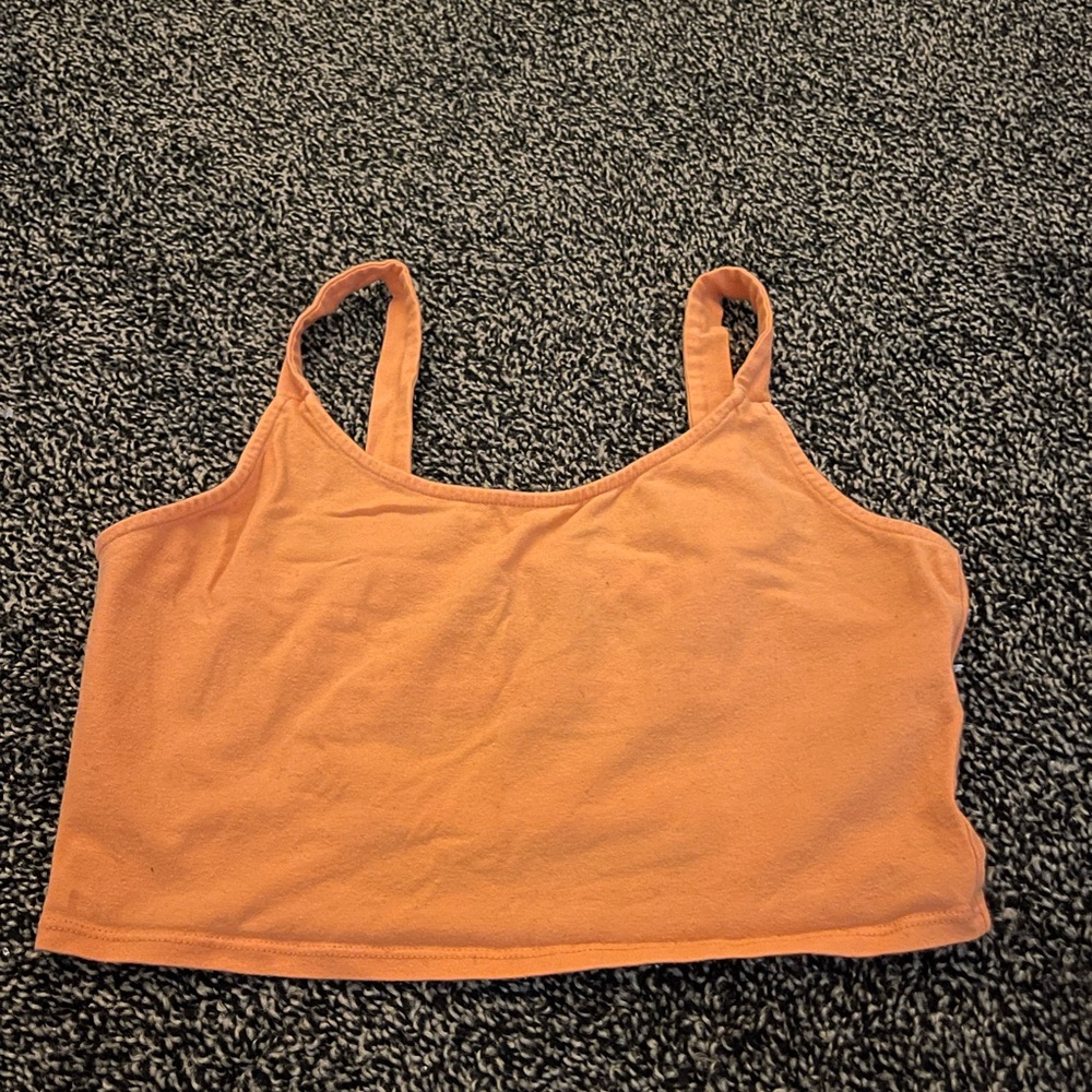 Orange open back cropped tank